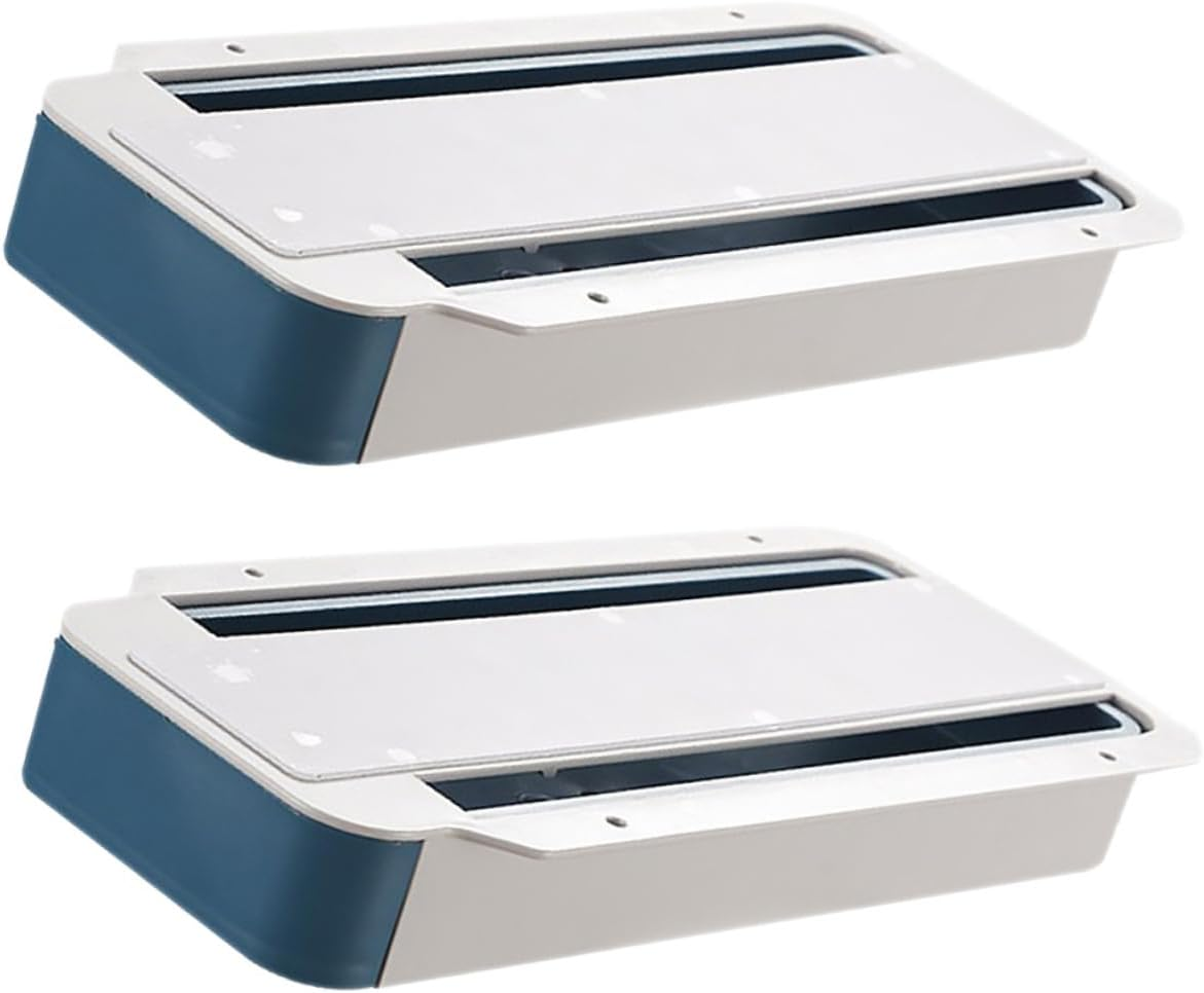 2Pcs Aesthetic Pencil Case under Desk Pen Case Hidden Storage Office Table Bottom Organizer