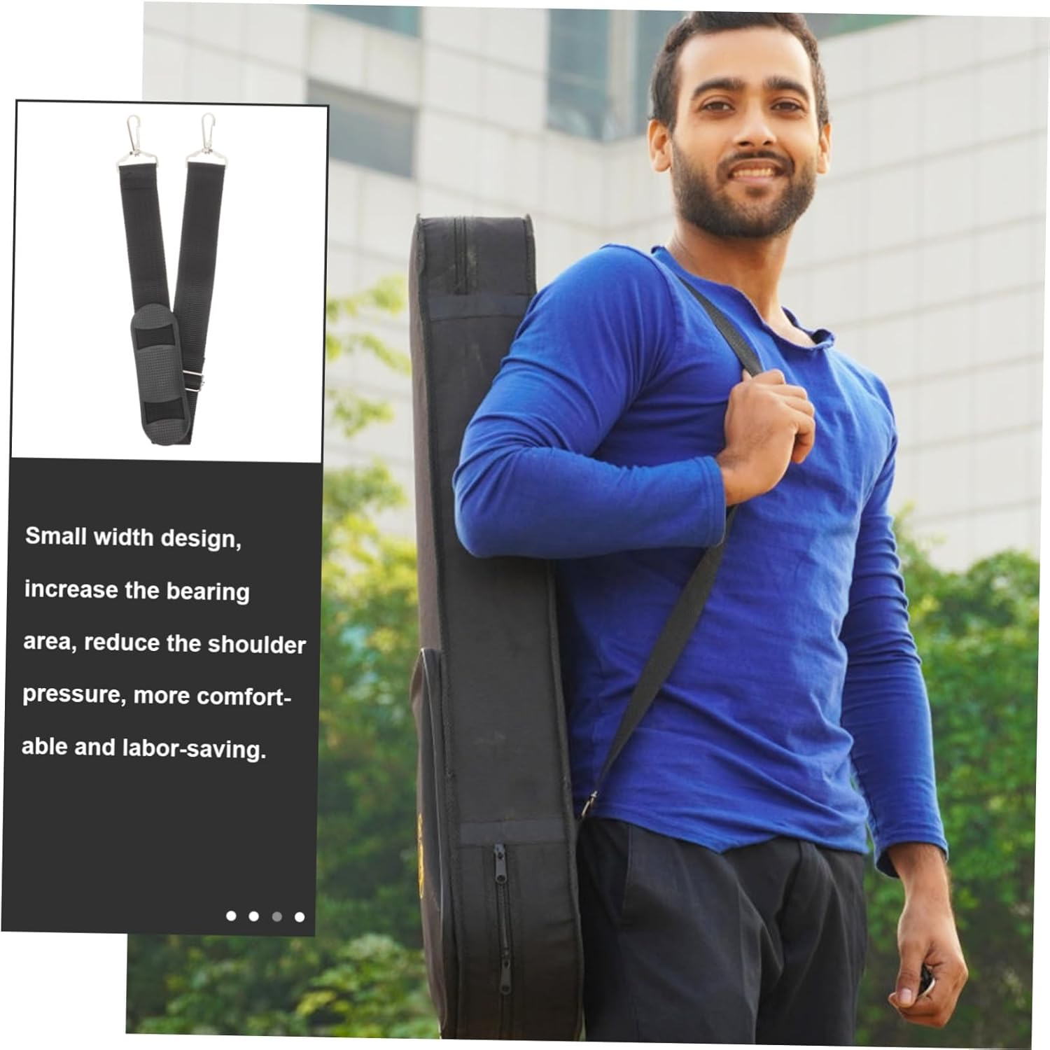 BESPORTBLE 2Pcs Thickened Violin Case Strap with Padded Shoulder for Comfortable Carrying Metal Buckle Resistant to Corrosion Lightweight Portable Instrument Bag Strap Suitable for Violin And image number 1