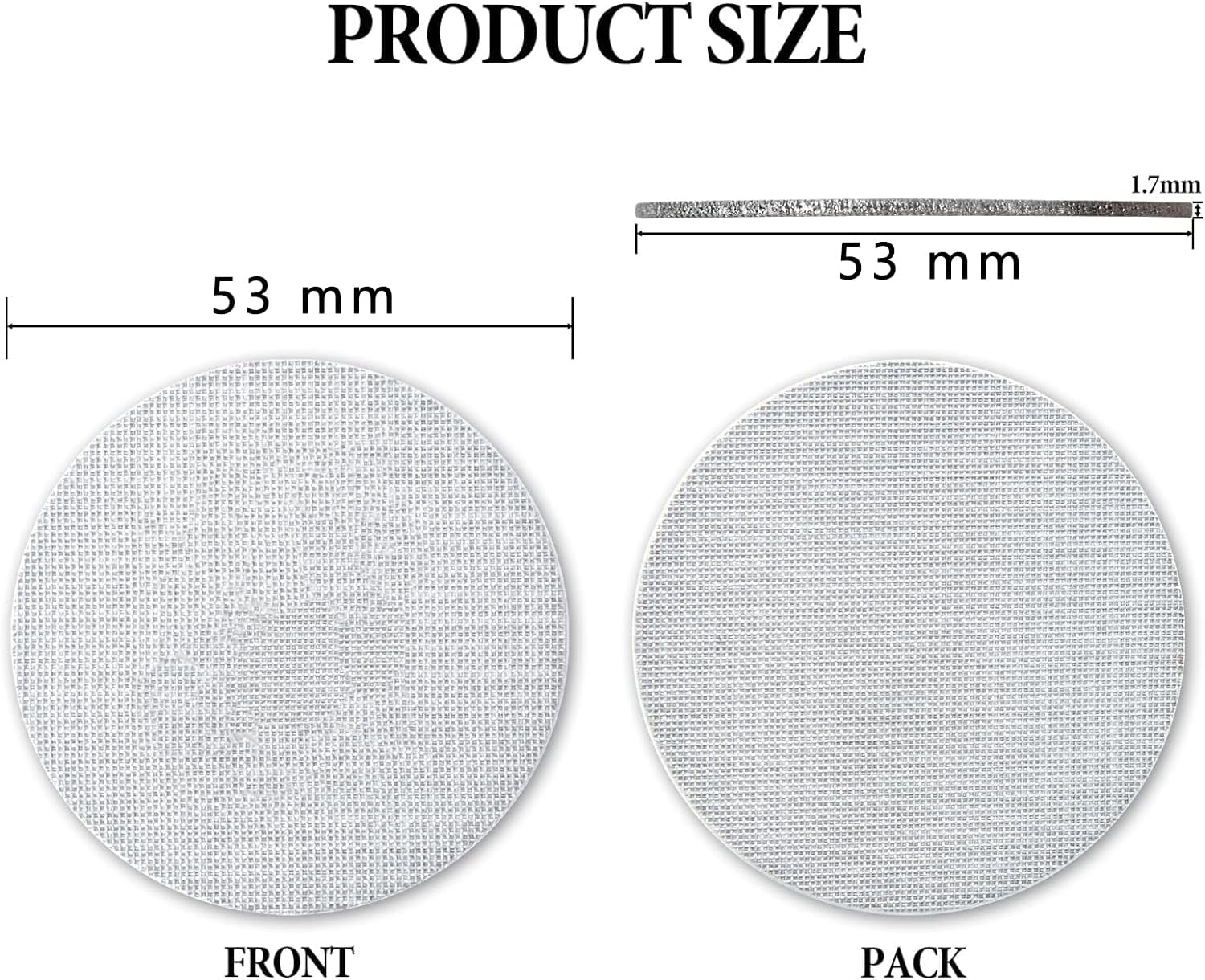 2 Pcs Espresso Puck Screen for 53.5Mm Portafilter, Resuable 1.7Mm Thickness 150&Mu;m, 316L Stainless Steel, Professional Barista Coffee Filter Mesh Plate for Breville Espresso Machine (53 Mm) image number 3