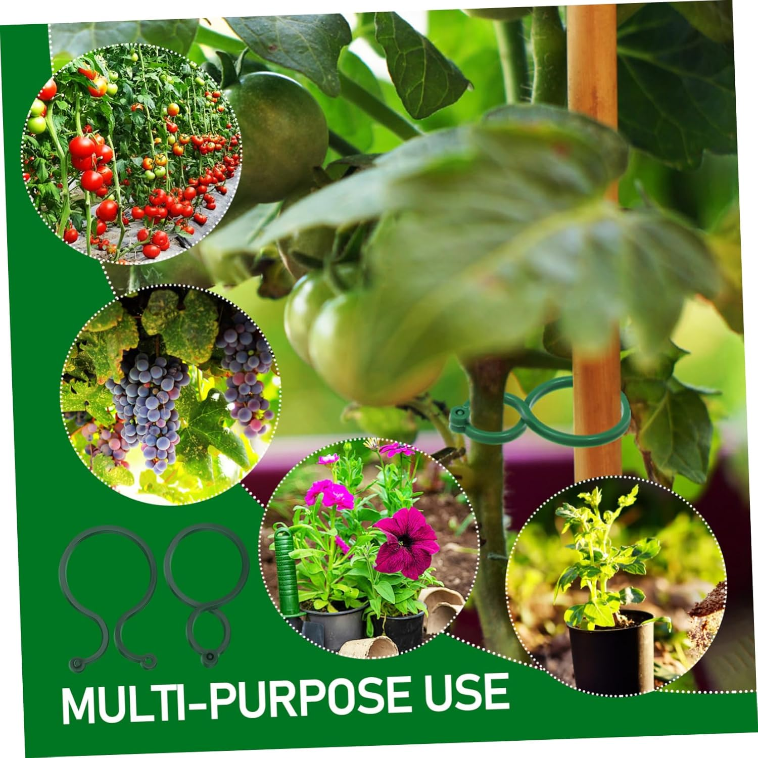 100Pcs Small Plant Support Clips Garden Tie Tomato Vine Trellis Clips for Climbing Plants and Vegetable Stems Gardening Supplies image number 6