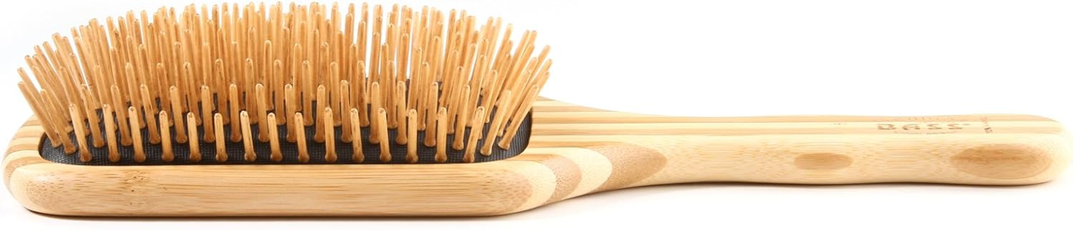 BASS BRUSHES Bamboo Wood Hair Brush Large Square Paddle image number 1