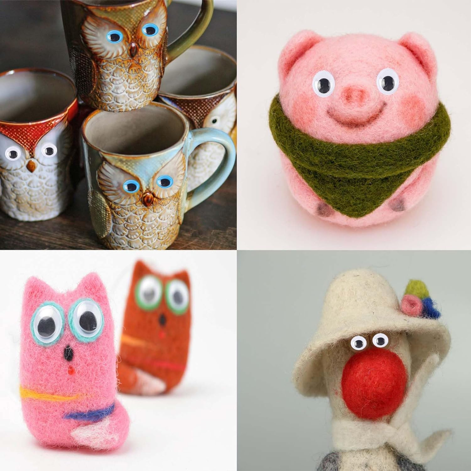 YBAONAN 1700Pcs Googly Eyes Self Adhesive，4-25Mm Googly Eyes for Crafts，Multiple Sizes and Colors Googly Eys for DIY Handicrafts image number 5