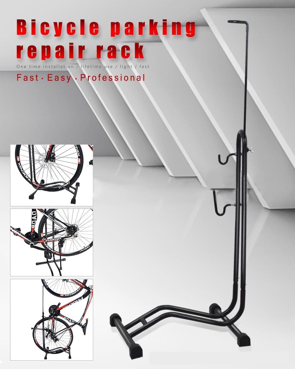 Elora Bicycle Floor Bike Stand Steel Holder Hanger Parking Rack Storage Display image number 1
