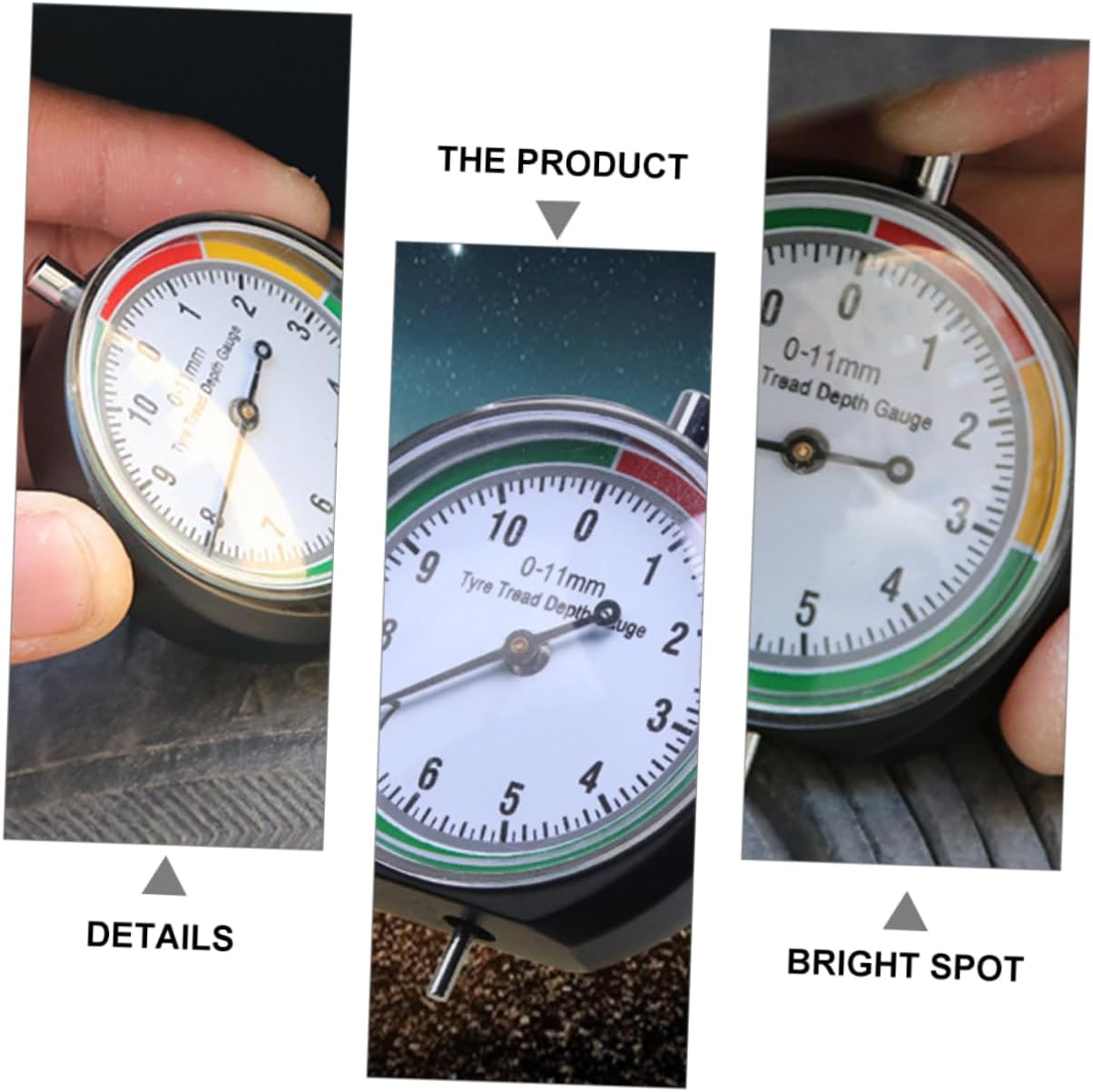 LALADEFIEE 2Pcs Car Tire Tread Depth Gauge Tyre Depth Tester Tool for Trucks and Minivans Accurate Measurement Automotive Tire Monitor image number 3