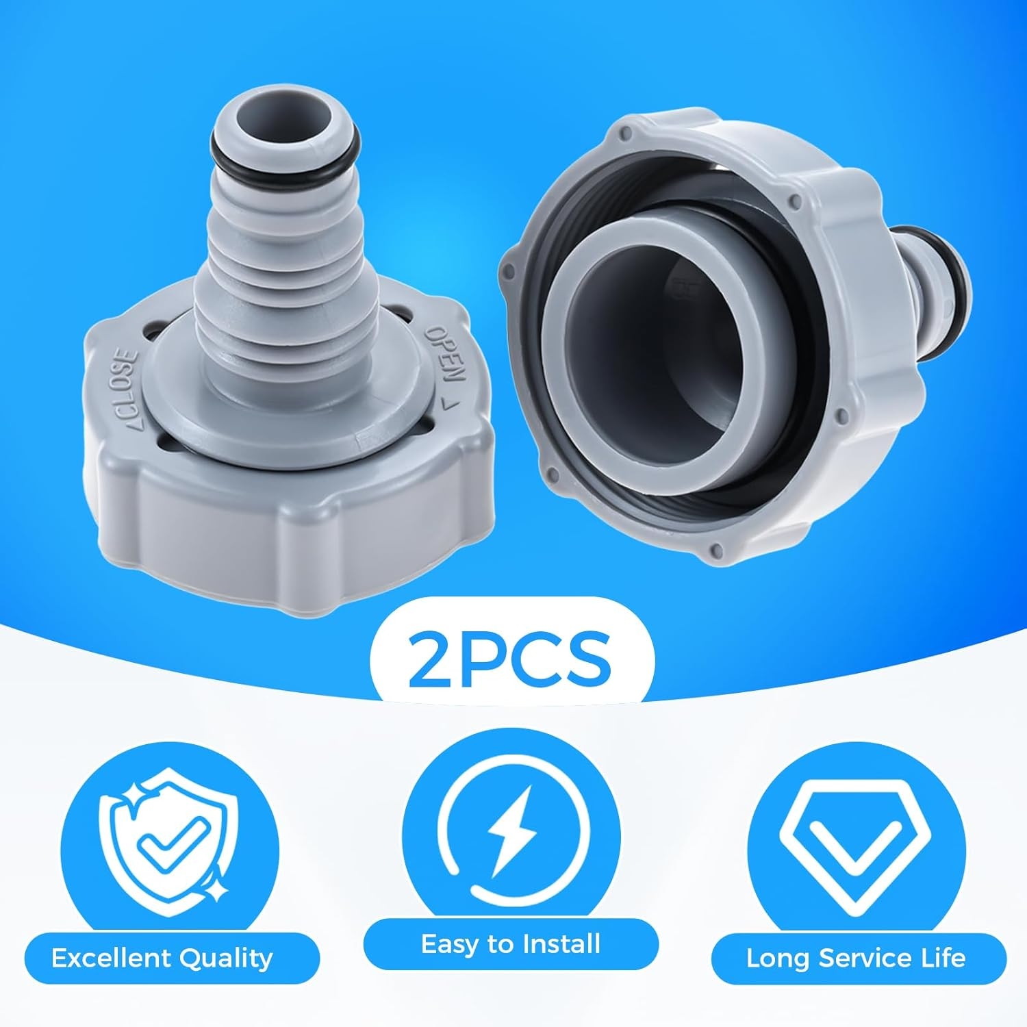 Swimming Pool Drain Valve Replacement for P6H1419 Pools Hose Adapter（2 Pack） image number 1
