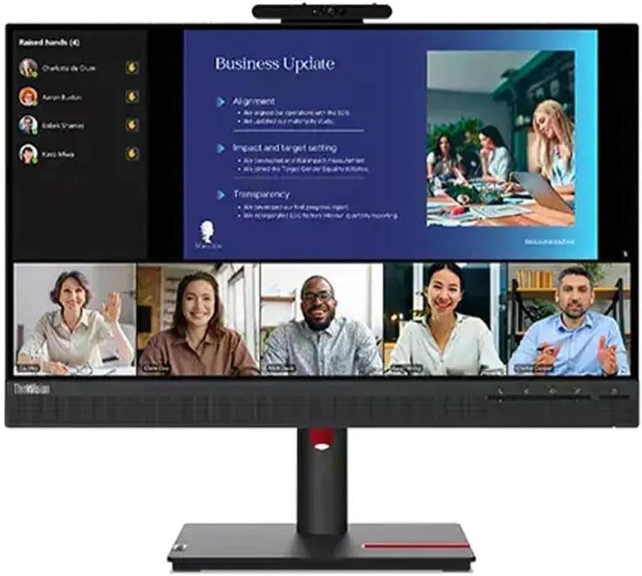 Lenovo Thinkvision T24V-30 23.8" Monitor, 1080P IPS, Eyesafe, Low Blue Light, Anti-Glare, 75Hz, IR RGB Webcam (63D8MAR3AU) image number 3