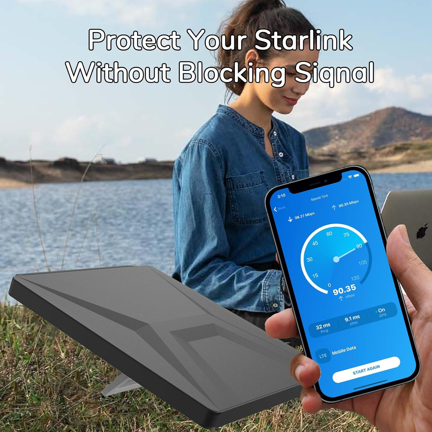 Daboot Starlink Mini Protector - Star Link Mini Case Silicone Cover for Mini Starlink Dishy Accessories Outdoor Travel Anti-Bump and Anti-Drop (White) image number 6