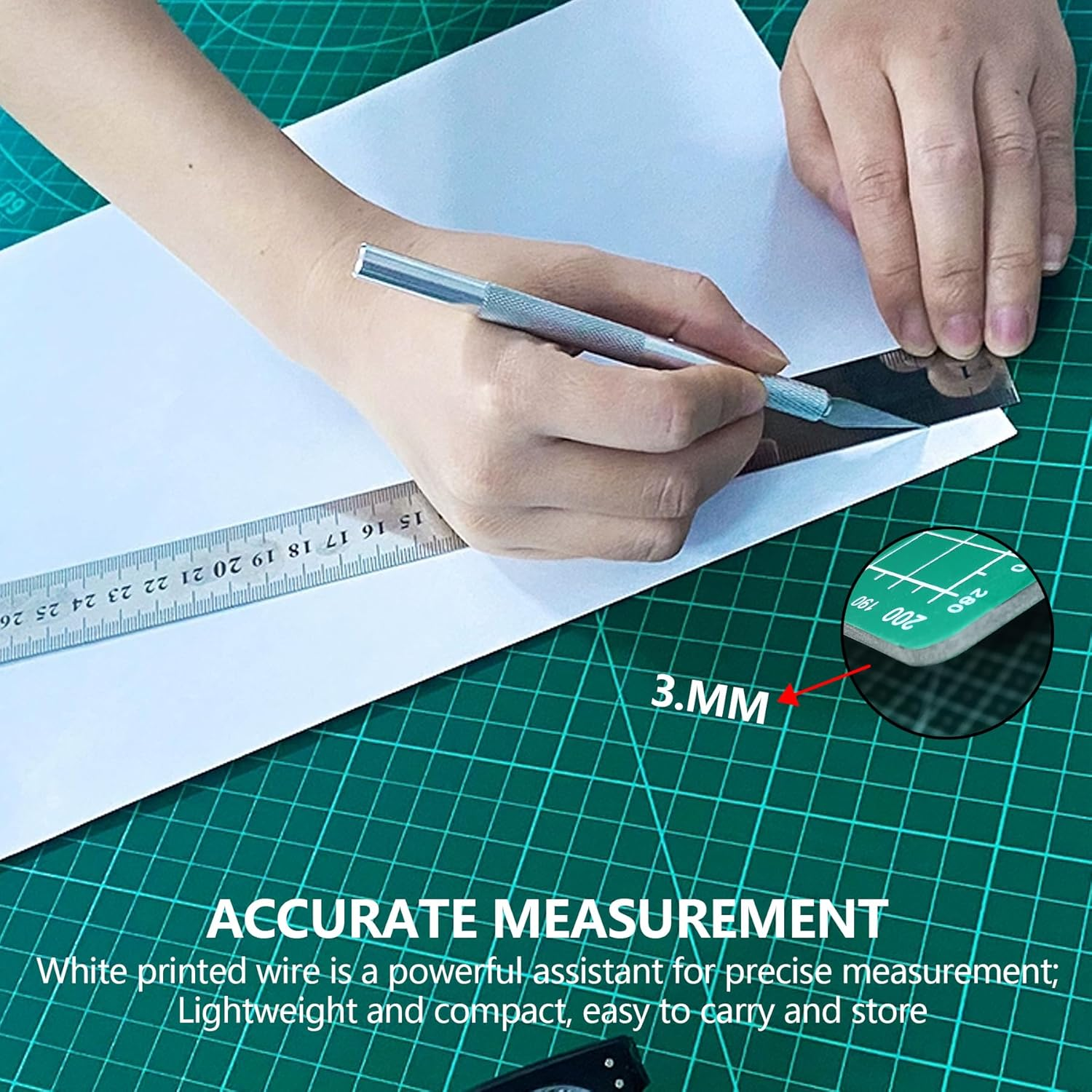 BOROLA A5 Single Sided Self-Healing Board Cutting Pad 8 Inches X 6 Inches Compatible for DIY School Manual Projects, Sewing, Quilting, Model Making(Green) - A4,Green image number 3