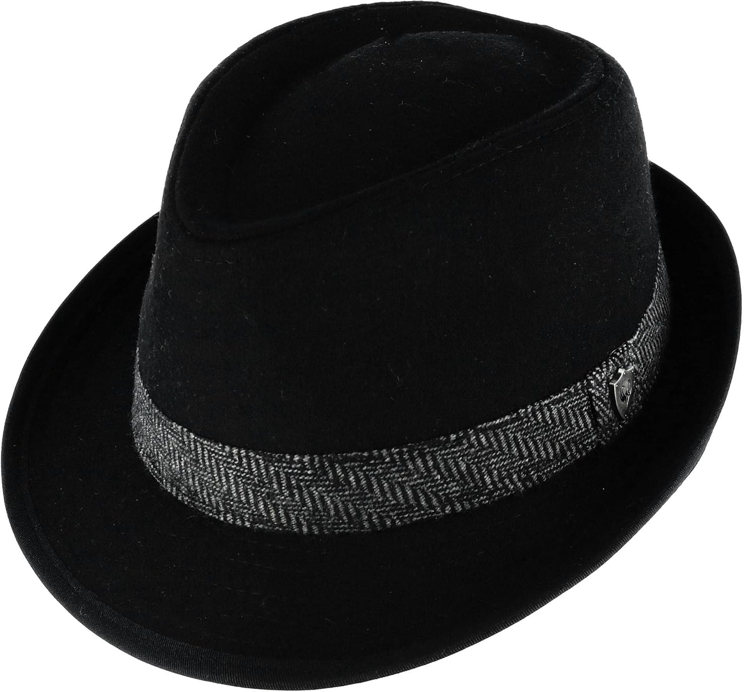 Ascentix Men'S Wool Blend All Season Fedora Hat with Herringbone Band