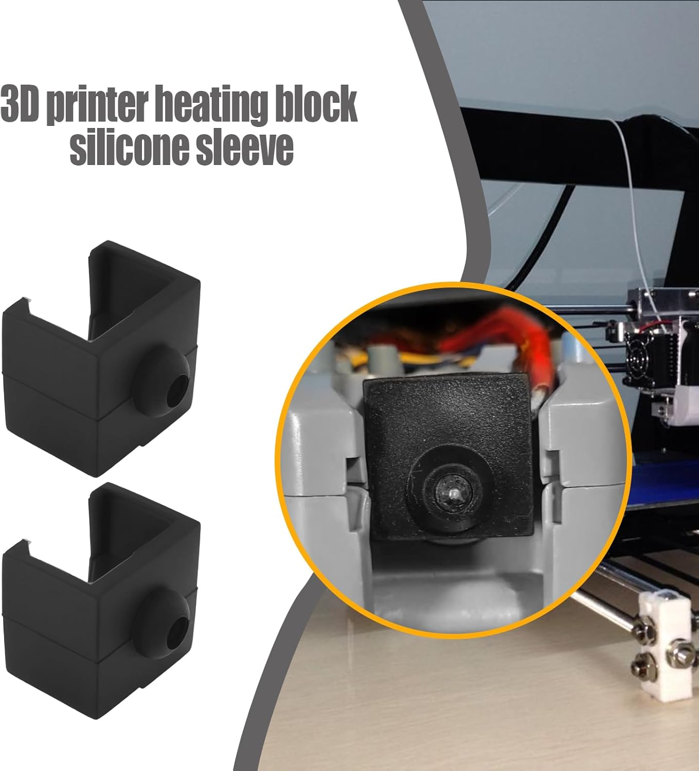 5Pcs 3D Printer Heated Block Silicone Cover 3D Printer Hotend Protective Cover Compatible with Ender 3 V3 SE Ender 5 S1 Ender 7 3D Printer Accessories image number 5