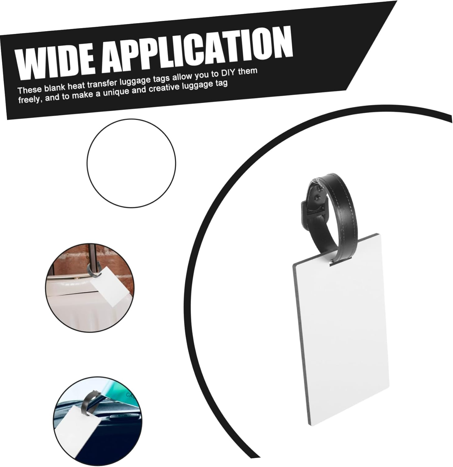 LIFKOME 50Pcs Create Luggage Identifiers Sublimation DIY Tags Suitcase Tags for Travel image number 1