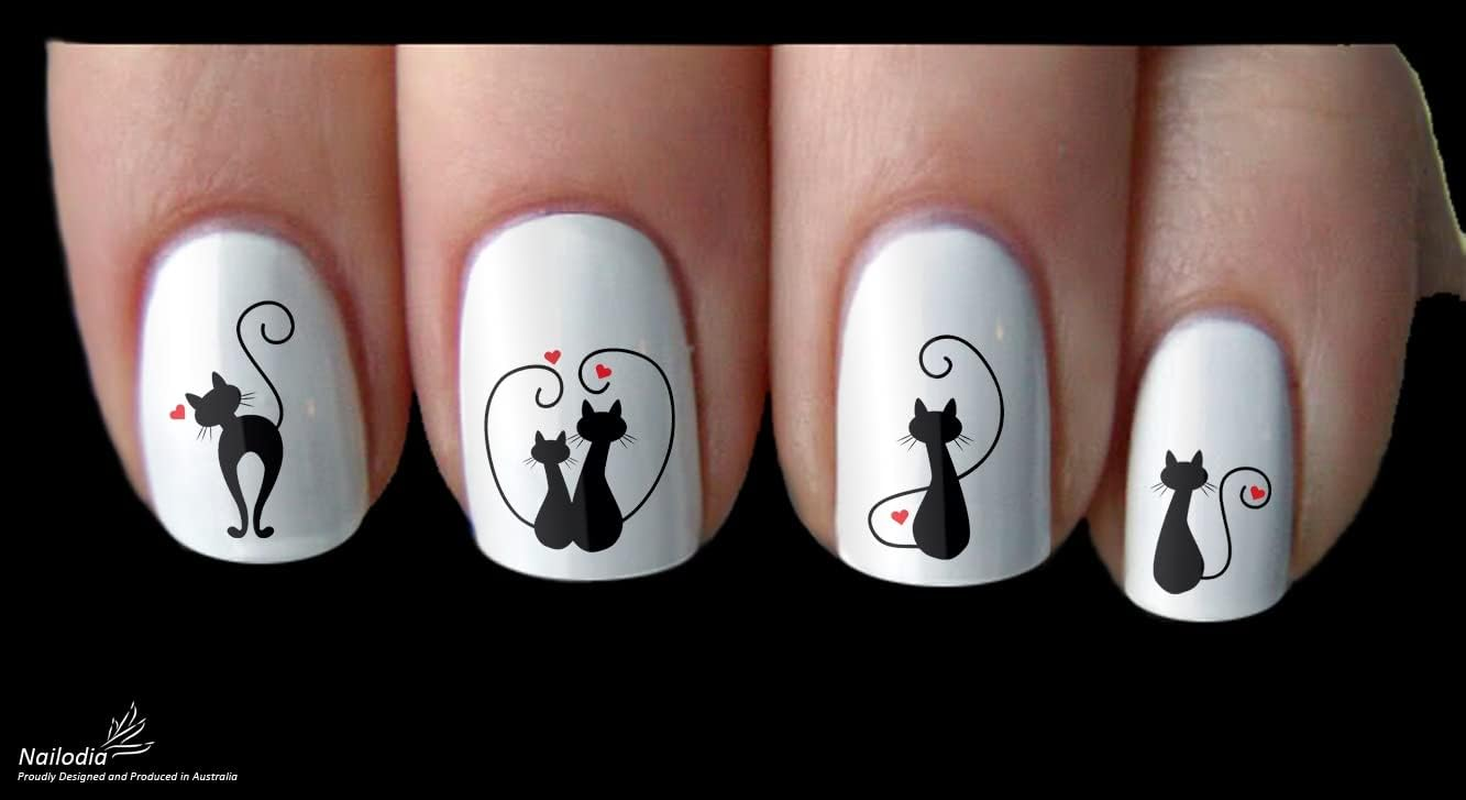 I Love Cat & Kitten Nail Art Decal Sticker image number 3