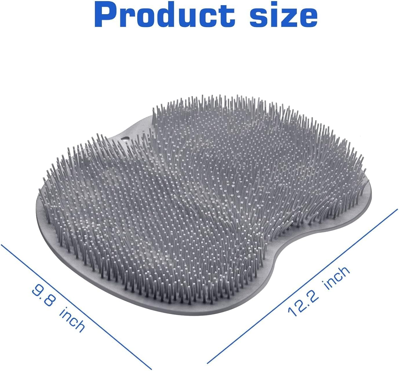 Mumoo Bear Shower Foot Scrubber Mat Back Washer Back Exfoliating Bath Wash Pad Wall Mounted Slip Suction Cups Scrubber for Use in Shower Cups Foot Cleaner for Men and Women (Grey)