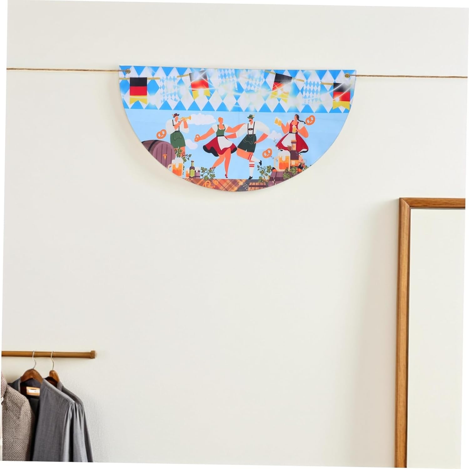 RORPOIR 2Pcs Oktoberfest Bunting Flag Bavarian Blue White Checkered Banner Effortless Decoration for Beer Festival Parties Authentic German Style Party Supplies image number 3