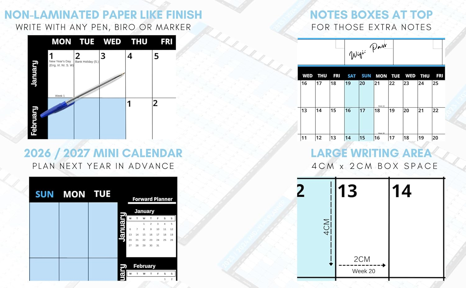 2025 A1 Yearly Wall Planner 2025 Wall Calendar | 59.4 X 84.1Cm | Year Planner 2025 | Runs from Jan 2025 - Jan 2026 with Mini 2026 Calendar | Wall Calendar 2025 Wall Planner | Printed in UK image number 1
