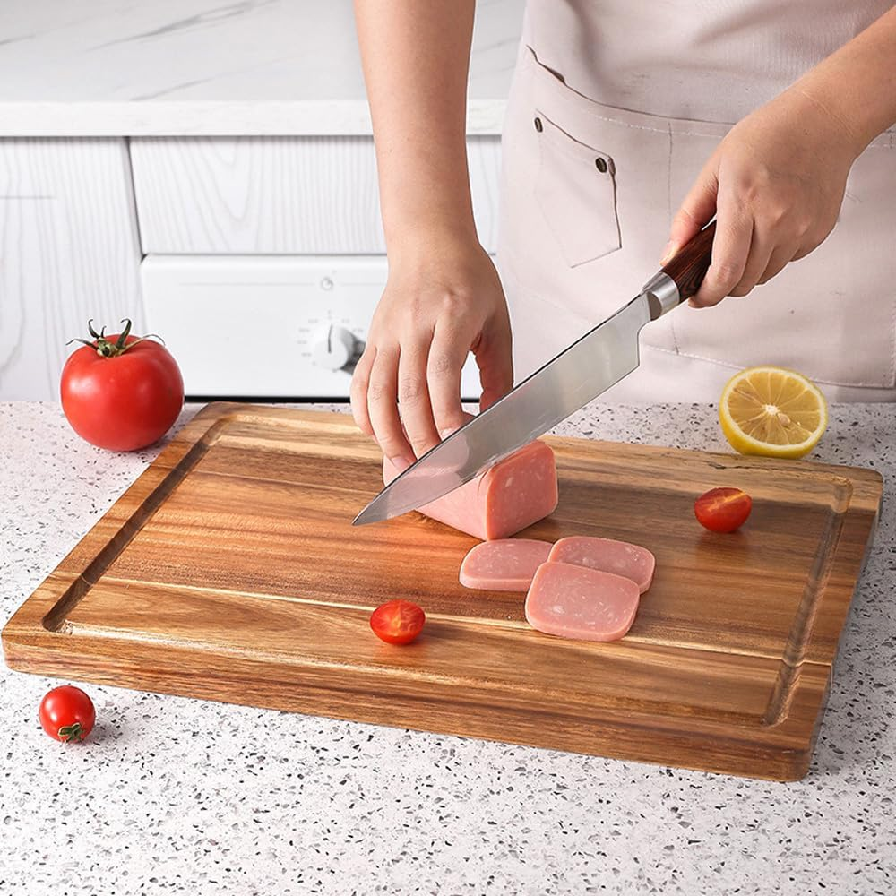 Leona Co Hard Wood Hygienic Cutting Board - Natural Wooden Chopping Board for Kitchen, 38X26X1.5Cm, Food-Safe Hardwood Cutting Surface image number 6