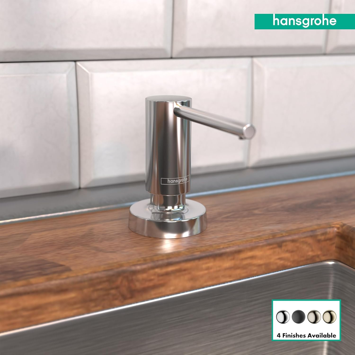 Hansgrohe Bath and Kitchen Sinksoap, Talis 4-Inch, Modern Chrome, 40448001 Soap Dispenser image number 3