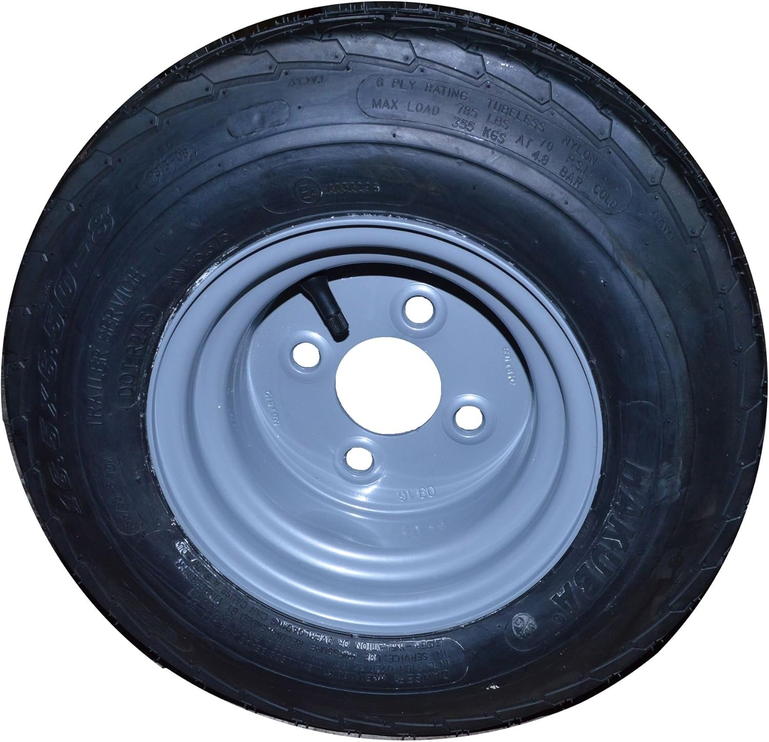 16.5/6.50-8 Trailer Tyre Wheel Rim 100Mm PCD 6PLY 4 Stud 72M TRSP46 image number 4