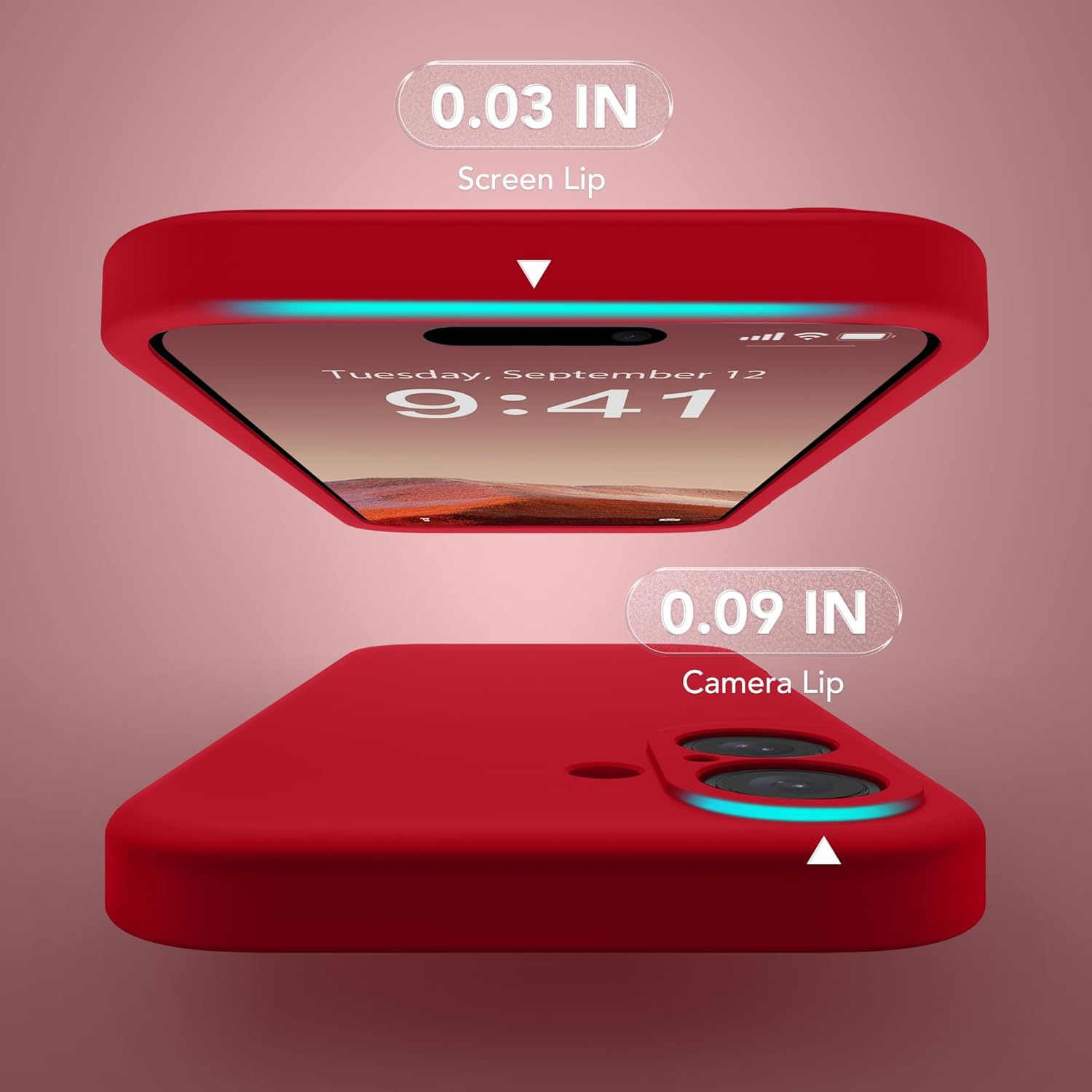 Suydanbox Magnetic for Iphone 16 plus Case, Compatible with Magsafe, [Full Camera Protection][Screen Protector] Silicone Shockproof Protective Phone Case for Iphone 16 plus 6.7", Red - Alpine Green image number 3