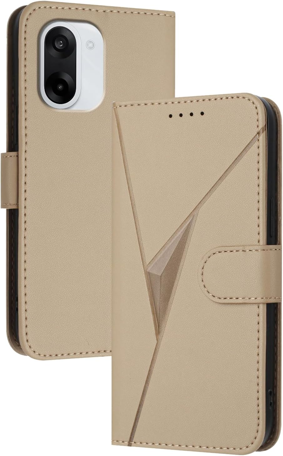 GOGME Case for Oneplus Nord CE5 - Mobile Phone Case with Magnetic Closure, Protective Wallet Function, Multi-Angle Stand & Full Protection - Gold