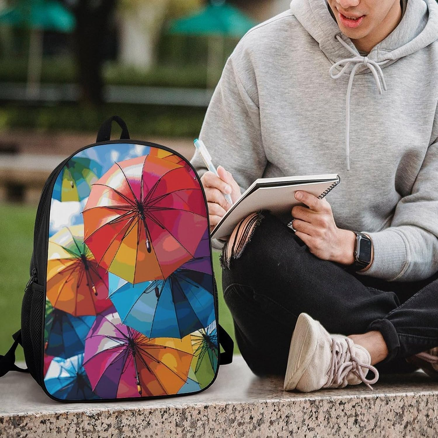 RTFGHJS 2 Polar Bears Laptop Backpack,17 Inch Fashion Travel Backpacks Shoulder Bag, Crossbody Bag for Work image number 5