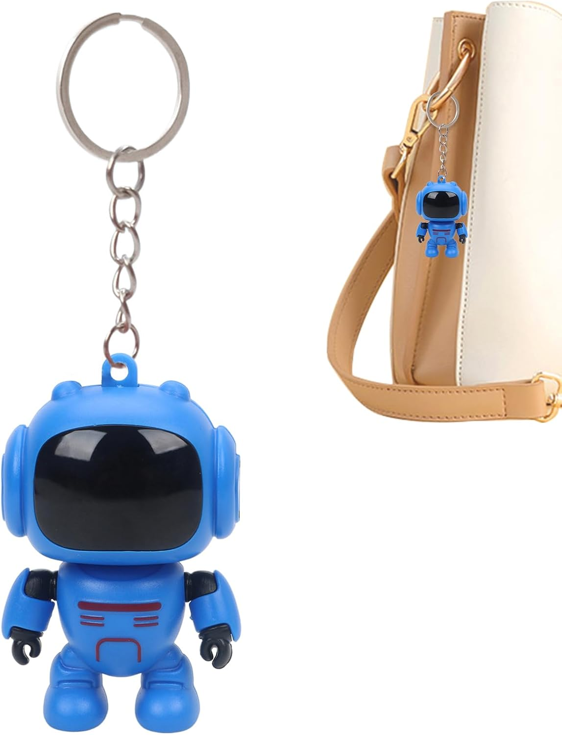 Purse Charm - Joint Movable Robot Wallet Pendant | Glowing Eyes Design Keychain for Car Keys - for Women Bag Wallet Schoolbag Handbag Home Car Travel