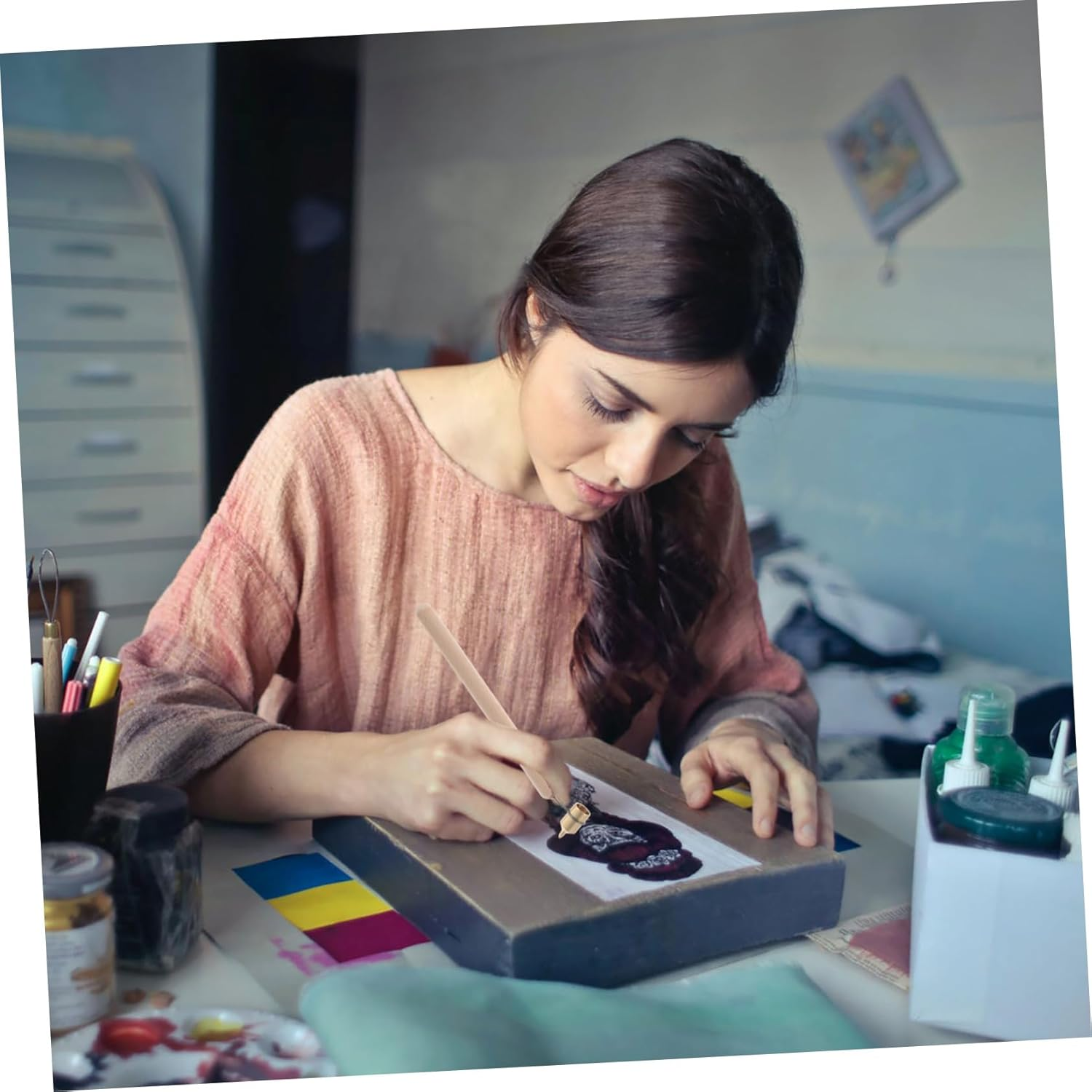 Detailing Paint Pen Fluid Tool for Precise Rock Painting Artistic and Scratch Filling Fine Tip for Consistent Application and Creative Projects image number 6