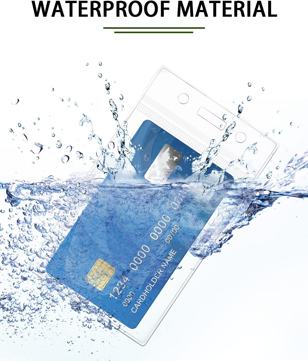 Teskyer Lanyards for Cruise Ship Cards, Lanyards with Waterproof Extra Thick Plastic Clear Badge Holders, Resealable Zip ID Card Holder, 2.5" X 3.5" Inner Size, Vertical Style, Set of 3, Black image number 4