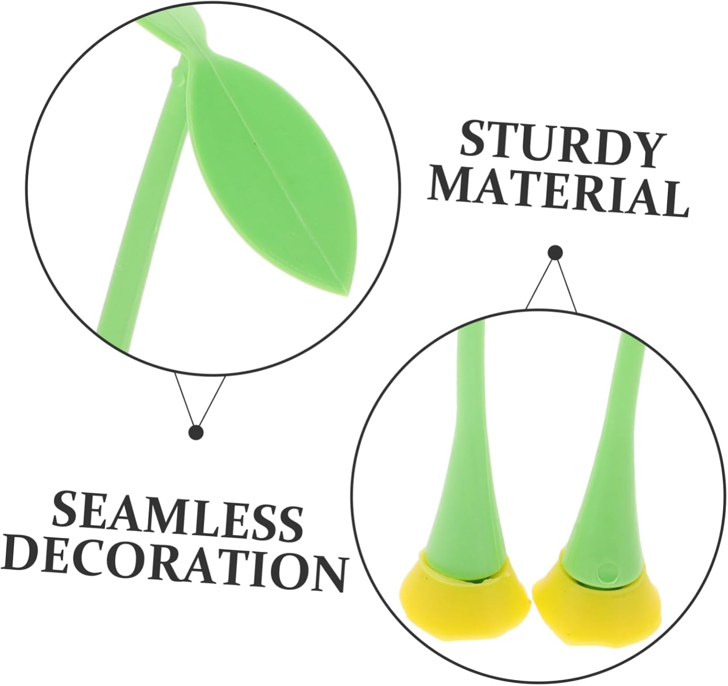 BELLIFFY Creative 3D Car Roof Bean Sprout Decoration 2Pcs Cute Rubber Sprout Stickers for Boys and Girls Bicycles and Motorcycle Helmets Yellow Base Universal Fit image number 3