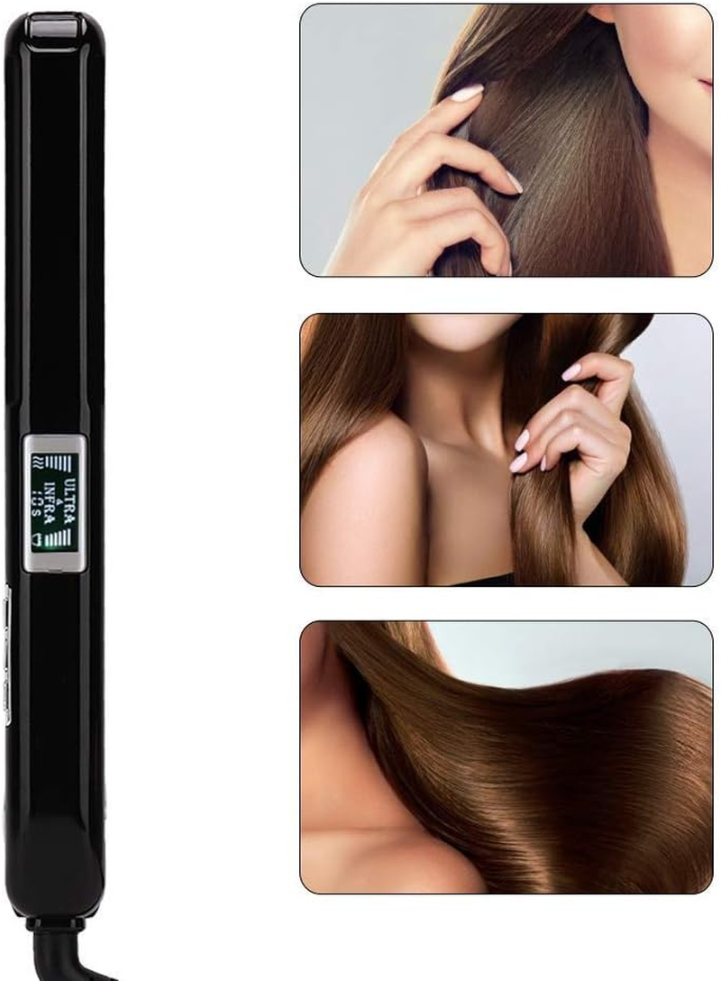 Upgrade Professional Ultrasonic Infrared Hair Straightener Care Cold Flat Iron for Hair Treatment Therapy Repair Damaged Hair LCD Display 360&deg; Swivel Cord, Black image number 4