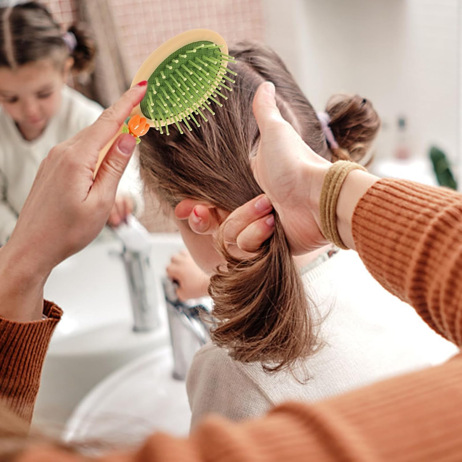 FOMIYES Detangling Kids Brush 3 Pcs Toddler Detangler Hair Brush Pocket Travel Small Paddle Hair Dry Hair Brush for Women Men Kids Detangling Cushion Brush image number 3