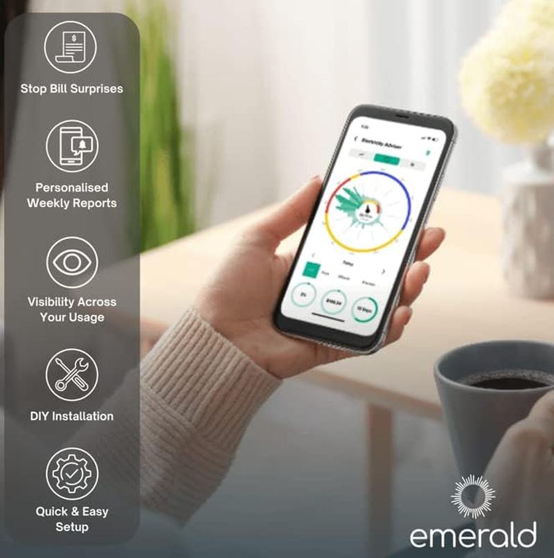 Emerald Electricity Advisor - Smart Bluetooth Enabled Device Monitors and Tracks Electricity Consumption Sending Data Directly to Your Phone. save Money and Energy. image number 3