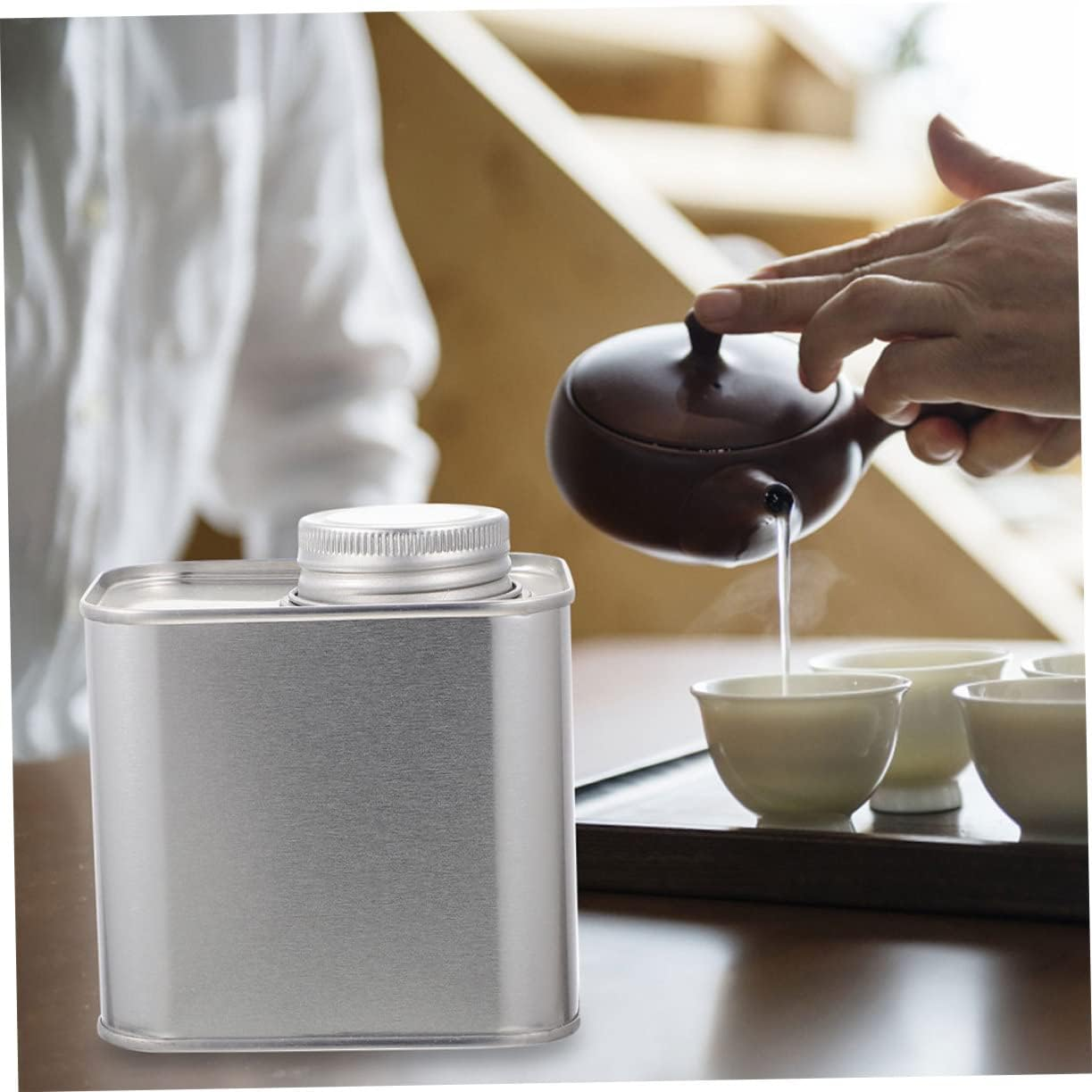 RORPOIR 3Pcs Coffee Bean Powder Tin Can Airtight Lid for Loose Leaf Tea Storage Food Storage Tin Containers Lids Tea Jar for Home Office Use image number 1