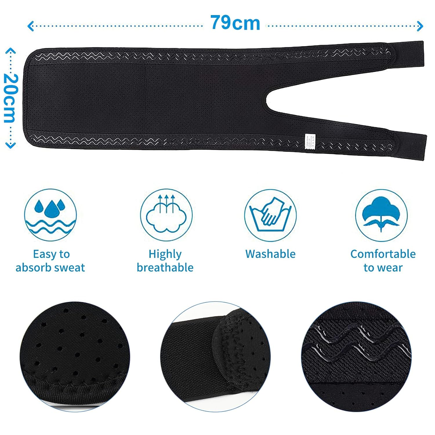 VIPMOON Thigh Brace, 2 Pack Sports Thigh Brace, Thigh Compression Sleeves, Lightweight, Breathable, Left/Right Unisex, Firmly Fixed Thigh, Reduce Impact, Non-Slip, Hand Washable image number 2