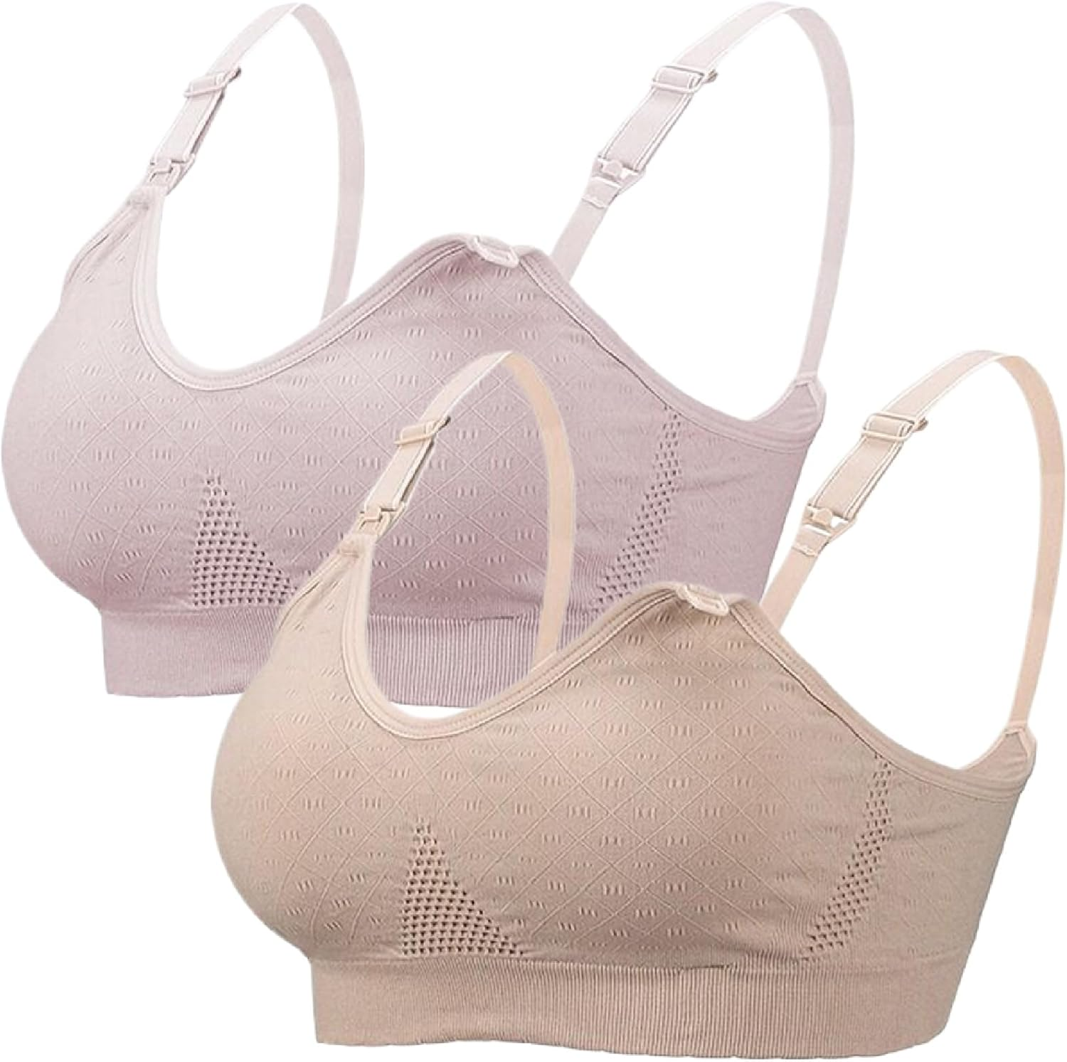Dress Cici Front Clasp Nursing Bra, Wireless Padded Feeding Bras, 2 PCS