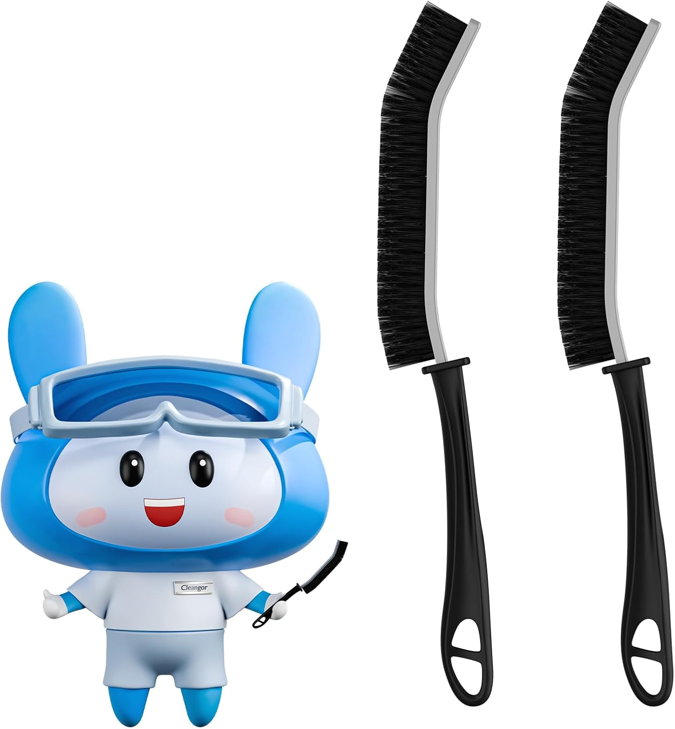 Cleangor Crevice Cleaning Brushes, Scrub Brush for Hard to Reach Small Space, Home Essentials, Cleaning Supplies, Cleaning Tools for Household Use, Bathroom, Shower, Kitchen, Window, Toilet (2, Black) image number 1