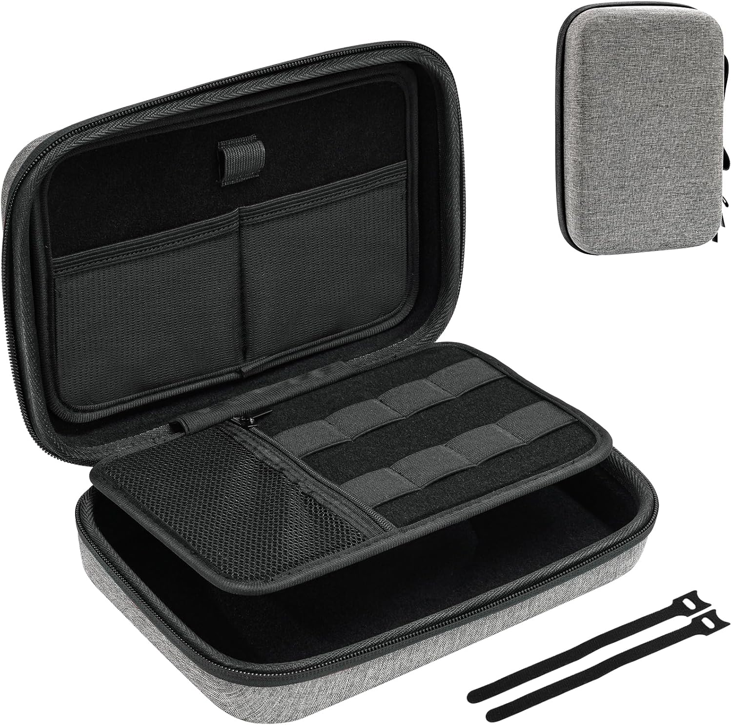 Procase Hard Travel Electronic Organizer Case for Macbook Power Adapter Chargers Cables Power Bank Apple Magic Mouse Apple Pencil USB Flash Disk SD Card Small Portable Accessories Bag &ndash;Black