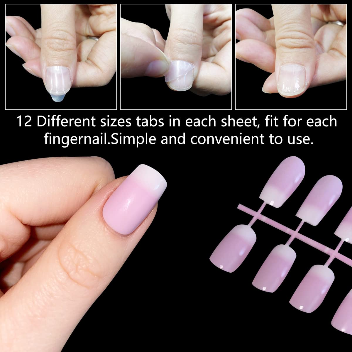 LIONVISON 50 Sheets Nail Adhesive Tabs - 1200 Pcs Double-Side Nail Glue Sticker, Waterproof Breathable Jelly Gel Nail Tape Glue Stickers for False Nails Tips (50 Sheet) image number 4