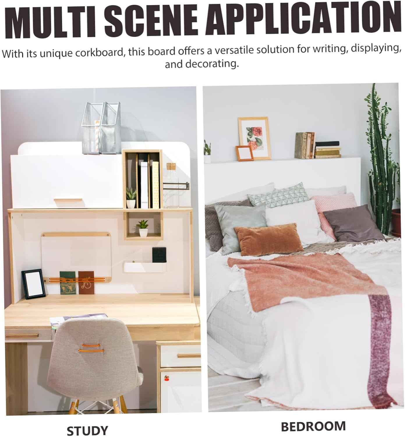 COHEALI Desktop Memo Board Cork Bulletin Board for Office Home Study Decorative Pin Push Style Memo Notice for Photo Display image number 3