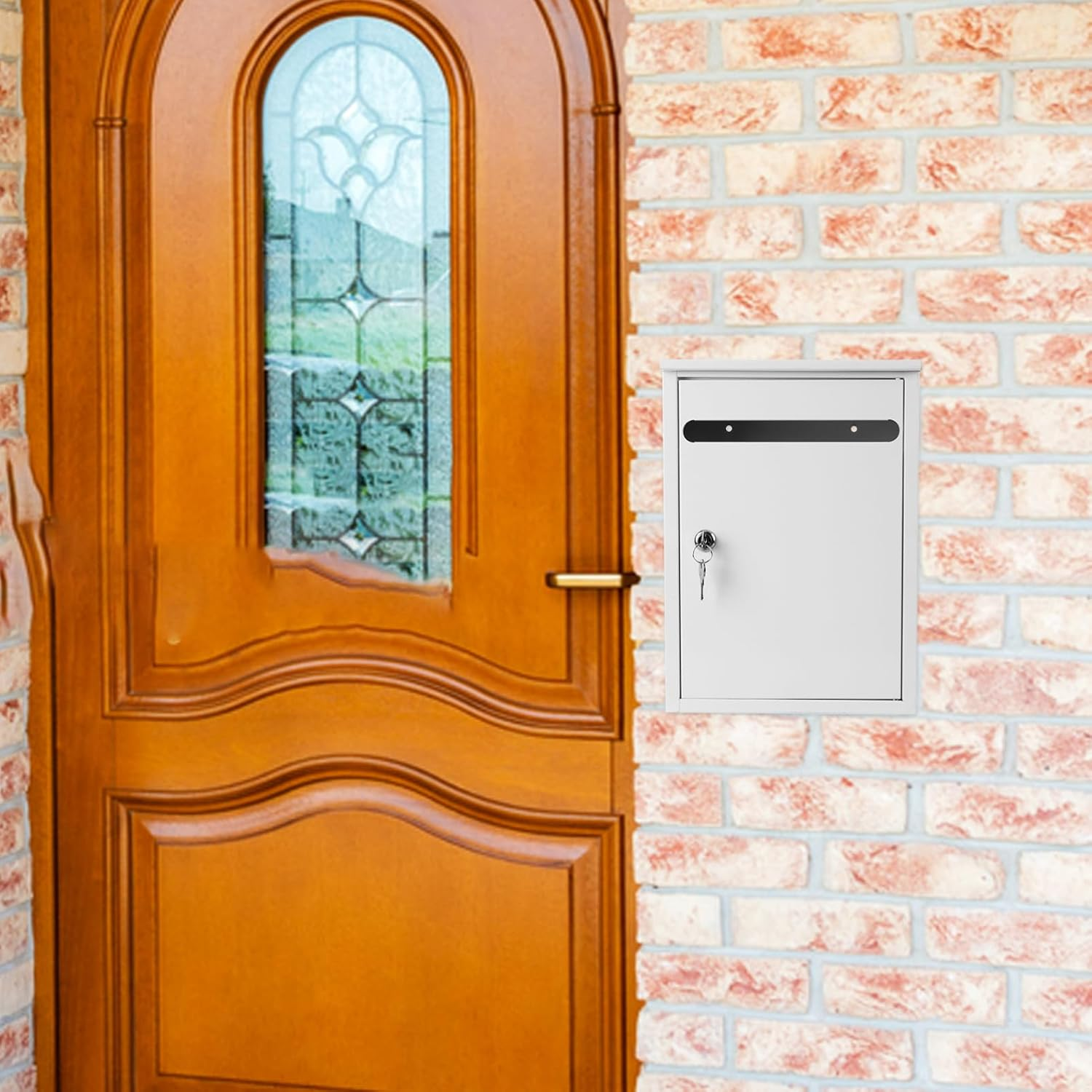 Housoutil Hanging Wall Ballot Box Lock Suggestion Box for Offices Schools and Hotels Wall-Mount Design for Letters and Mail Container image number 4