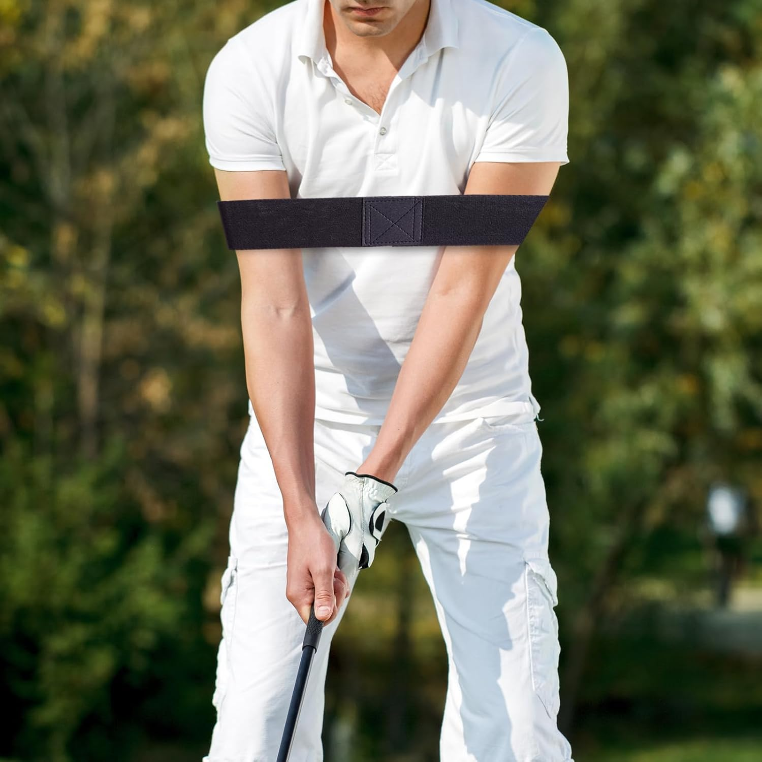 2Pcs Golf Swing Trainer Aid Swing Correcting Arm Band, Golf Swing Training Aid, Black image number 3