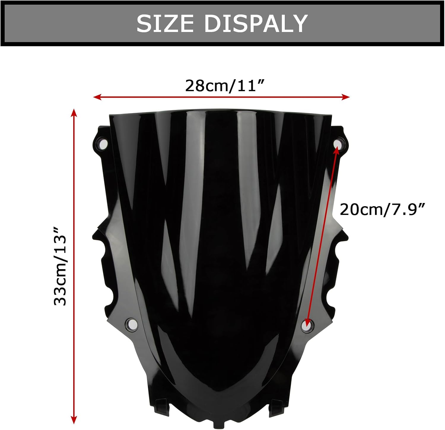 Psler Windshield Windscreen Double Bubble for YZF R3 R25 2019-2023 (Black) image number 5
