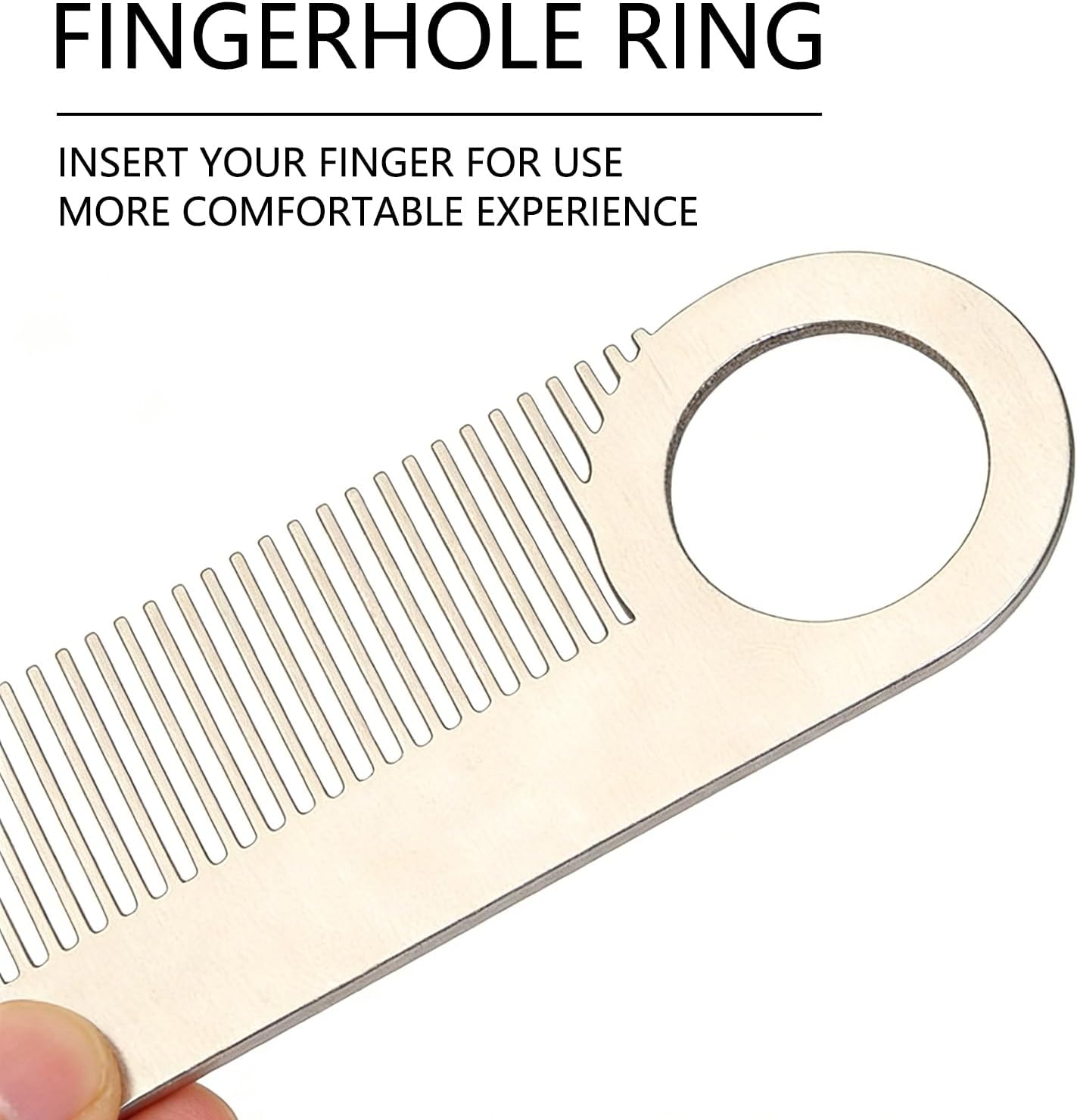 JANGJANG 4-Inch Stainless Steel Beard Comb, Anti-Static Fine-Tooth Design, Portable Pocket Travel Comb for Thinner Hair Beard Mustache Styling, Silver image number 1