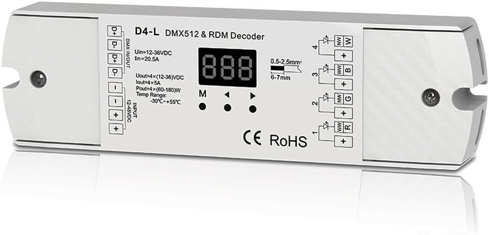 32CH RGBW DMX512 Decoder 8 Bit/16 Bit RGBW LED Controller 32 Channels Driver RGBW LED Strip Light DIM/CT/RGB/RGBW Controllder DC5V-24V