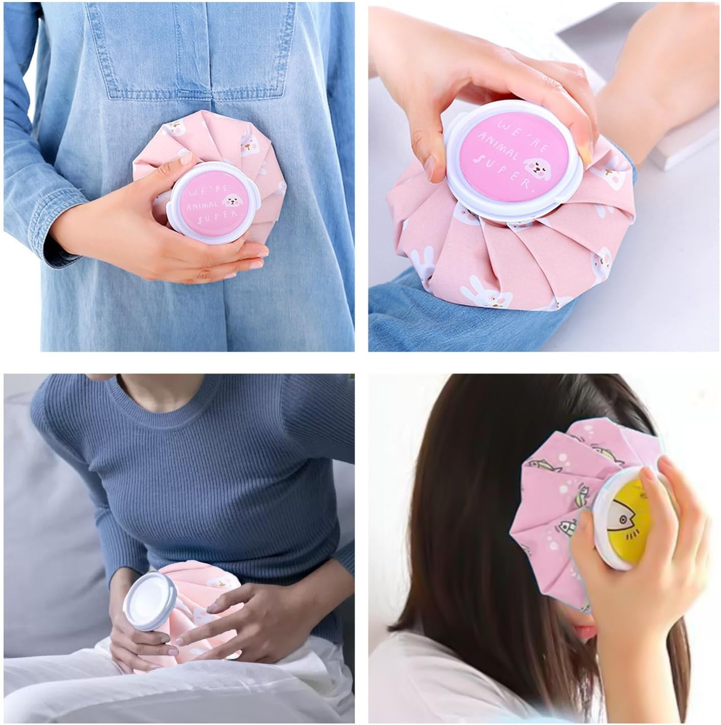 WALWAL Reusable Cold Hot Pack for Sprain Relief Reduce Swelling and Relieve Pain(Pink Bunny)