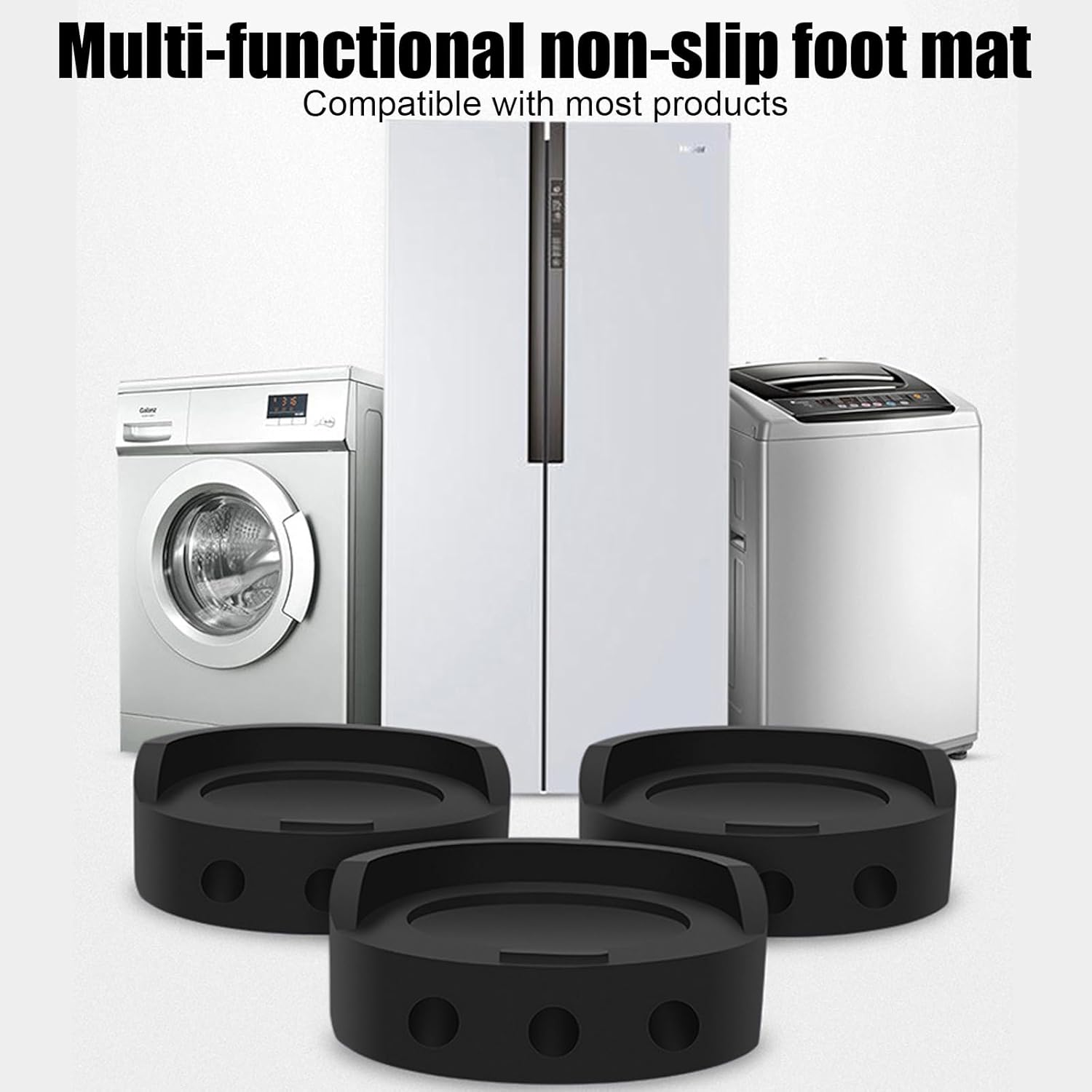 Anti Vibration Pads for Washing Machine Anti-Walk Washer and Dryer Mat Set Ideal for Vibration Reduction and Shock Absorber Appliance Noise Dampening Rubber Isolation Feet Fit Washing (4) image number 6