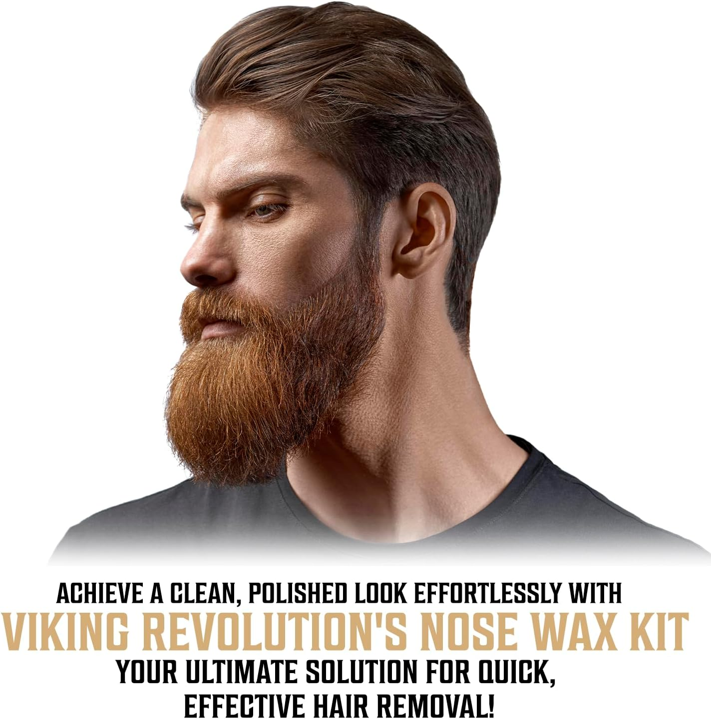 Viking Revolution Nose Hair Waxing Kit for Men - Quick Kit Men with 24 Wax Sticks - Nose Hair Wax Kit Includes Mustache Sticker Guard and Post-Wax Calming Wipes with Aloe Vera (3.5 Oz) image number 4