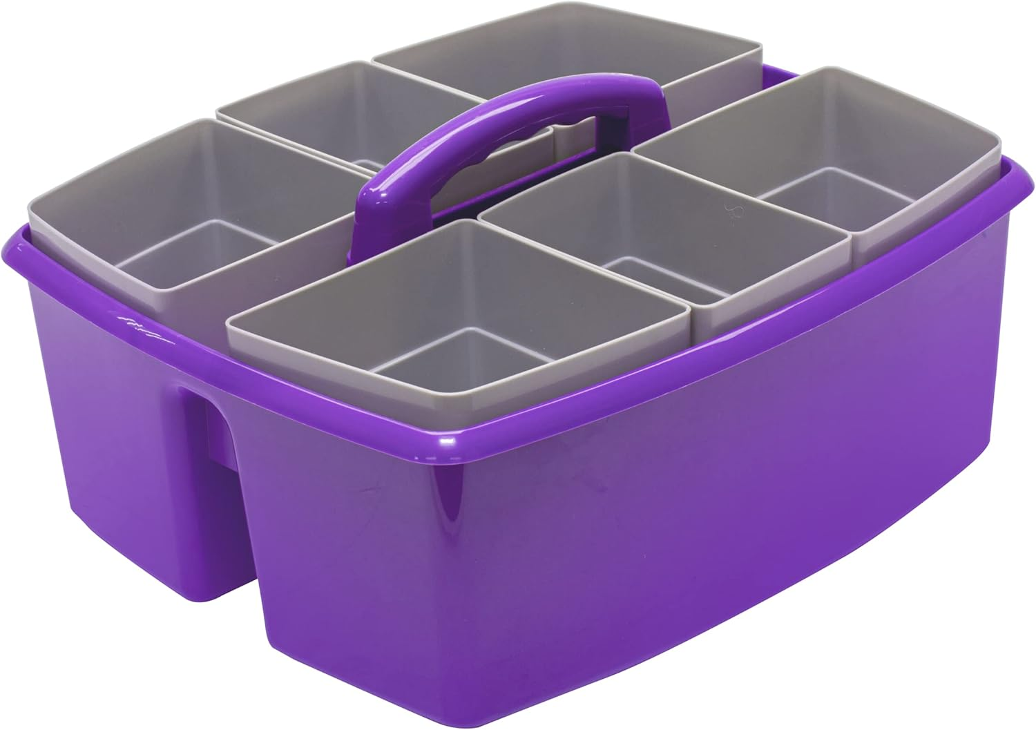 Storex Large Classroom Caddy with Cups, 13 X 11 X 6.575 Inches, Purple, Case of 2 (00986U02C) image number 6