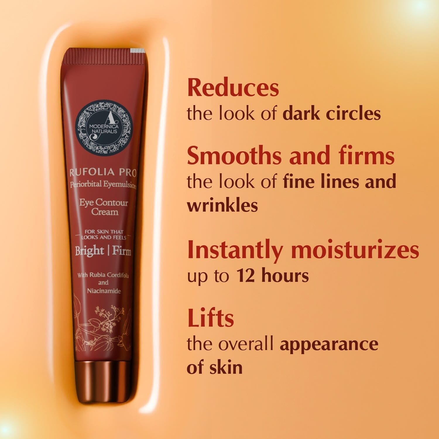 Rufolia Pro Periorbital Eyemulsion &ndash; Brighten, Firm, and Moisturize Eye Area &ndash; Ayurveda-Inspired Formula with Manjistha, Niacinamide & Hyaluronic Acid &ndash; 0.53 Oz (15 G) image number 3