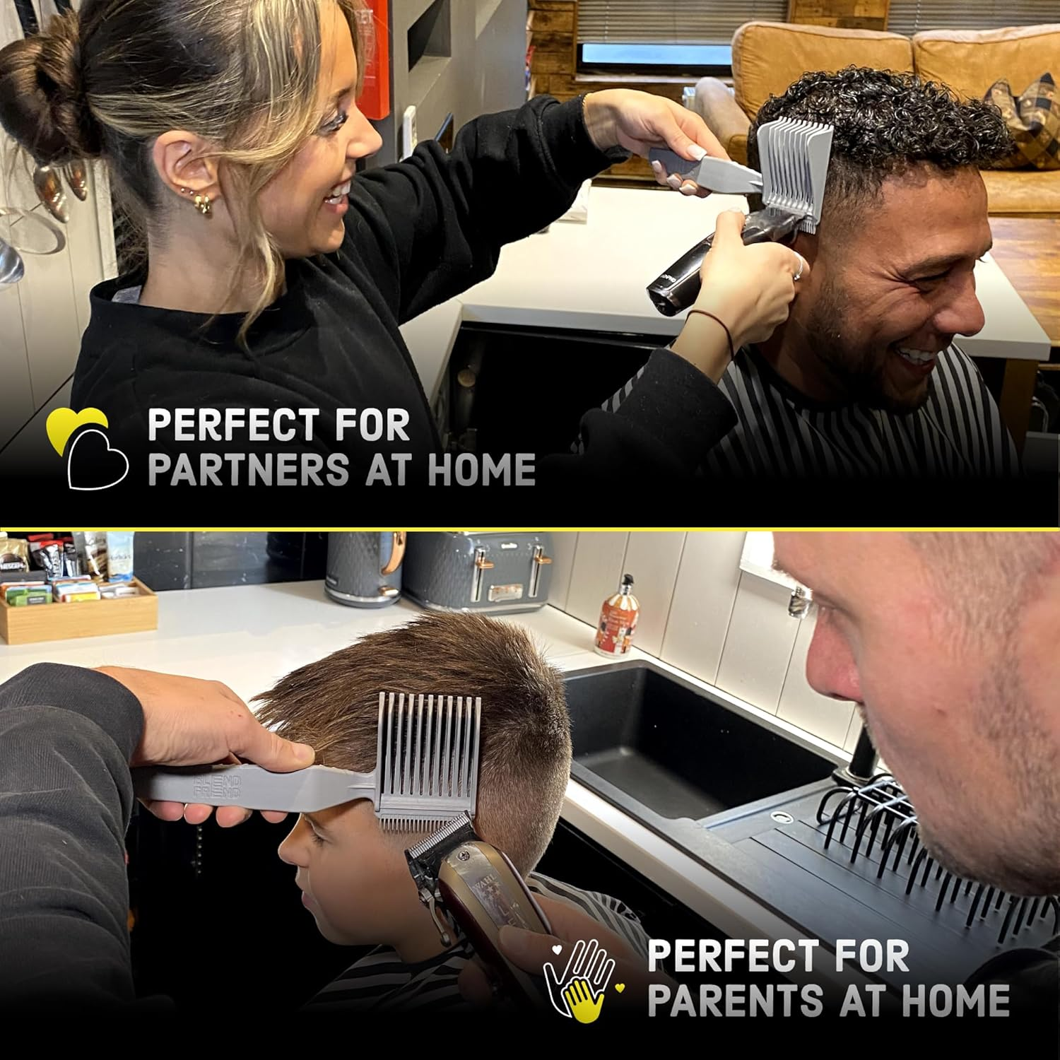 BLEND FREND Fade Comb Left Handed Original Grade 1(3Mm) Hair Blending Tool, Blend at Home like a Barbershop, Compatible with All Clippers for Men, Barber Accessories image number 4